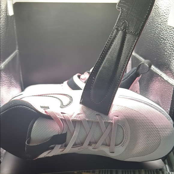 Nike Pink and Black Athletic Shoes with Strap Design - Picture 8 of 12